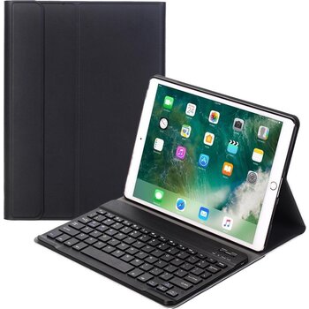 Betaalbare Hoesjes iPad 10.2 2019 Toetsenbord Hoes Keyboard Cover Hoesje Case - Zwart