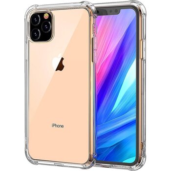 Betaalbare Hoesjes Apple iPhone 11 Pro Max Hoesje Siliconen Shock Proof Hoes Case Cover - Transparant