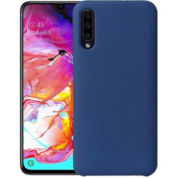 Betaalbare Hoesjes Samsung Galaxy A50 Hoesje Siliconen Hoes Case Cover - Donkerblauw