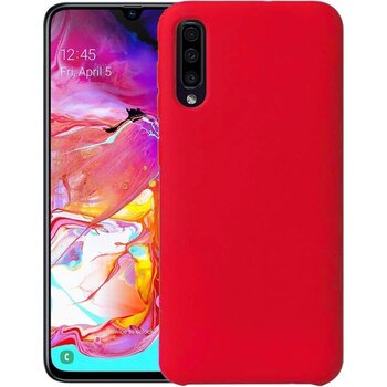 Betaalbare Hoesjes Samsung Galaxy A50 Hoesje Siliconen Hoes Case Cover - Rood