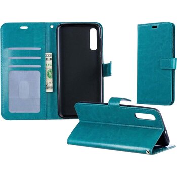 Samsung Galaxy A50 Hoesje Book Case Kunstleer Cover Hoes - Turquoise