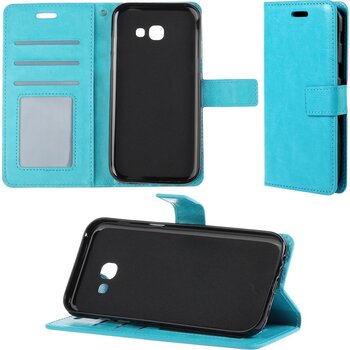 Betaalbare Hoesjes Samsung Galaxy A5 (2017) Hoesje Book Case Kunstleer Cover Hoes - Turquoise