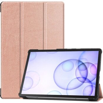 Betaalbare Hoesjes Samsung Galaxy Tab S6 Hoesje Book Case - Rose goud