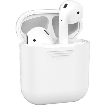 Siliconen Bescherm Hoesje Case Cover voor Apple AirPods 2 Hoes - Wit