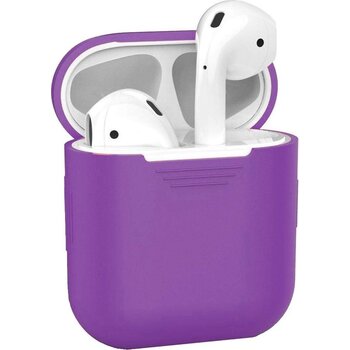 Siliconen Bescherm Hoesje Cover Hoes voor Apple AirPods 2 Case - Paars