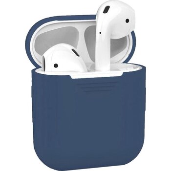Siliconen Bescherm Hoesje Cover voor Apple AirPods 1 Case Blauw-Grijs
