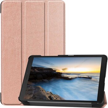 Betaalbare Hoesjes Samsung Galaxy Tab A 8.0 Hoesje Book Case - Rose goud