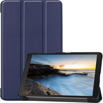 Betaalbare Hoesjes Samsung Galaxy Tab A 8.0 Hoesje Book Case - Donkerblauw