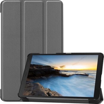 Betaalbare Hoesjes Samsung Galaxy Tab A 8.0 Hoesje Book Case - Grijs