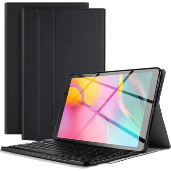 Betaalbare Hoesjes Samsung Galaxy Tab S5e 10.5 2019 Hoesje Bluetooth Toetsenbord Hoes - Zwart