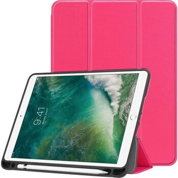 Betaalbare Hoesjes Apple iPad 6 9.7 (2018) Hoesje Book Case - Donkerroze