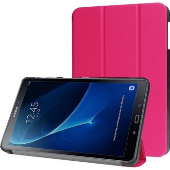 Betaalbare Hoesjes Samsung Galaxy Tab A 10.1 (2016) Hoesje Book Case - Donkerroze