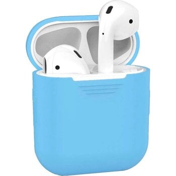 Betaalbare Hoesjes Hoes voor Apple AirPods Hoesje Siliconen Case Cover - Licht Blauw