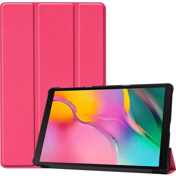 Betaalbare Hoesjes Samsung Galaxy Tab A 10.1 (2019) Hoesje Book Case - Donkerroze