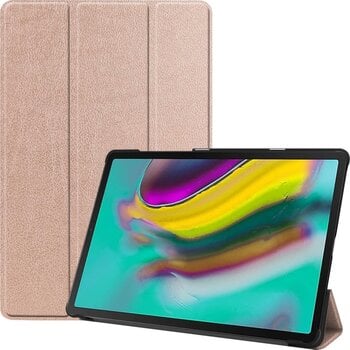 Betaalbare Hoesjes Samsung Galaxy Tab S5e Hoesje Book Case - Rose goud