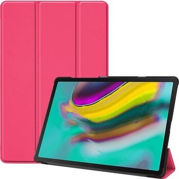 Betaalbare Hoesjes Samsung Galaxy Tab S5e Hoesje Book Case - Donkerroze