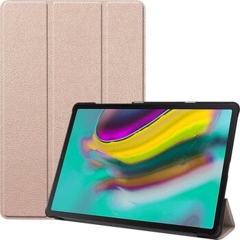 Betaalbare Hoesjes Samsung Galaxy Tab S5e Hoesje Book Case - Goud