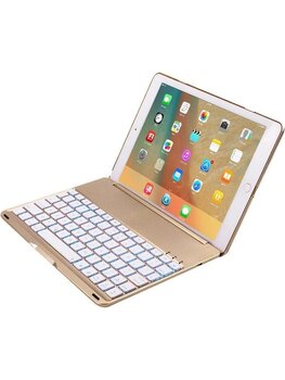 iPad Air 1/2017/2018 Hoesje Toetsenbord Hoes Luxe Keyboard Case - Goud