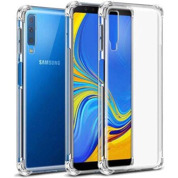 Betaalbare Hoesjes Samsung Galaxy A7 (2018) Hoesje Siliconen Shock Proof Hoes Case Cover - Transparant