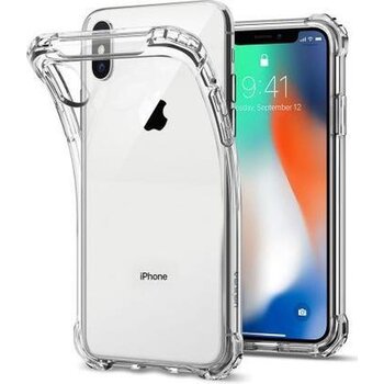 Betaalbare Hoesjes Apple iPhone X/10 Hoesje Siliconen Shock Proof Hoes Case Cover - Transparant