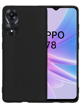 Oppo A78 5G Hoesje Siliconen Hoes Case Cover - Zwart