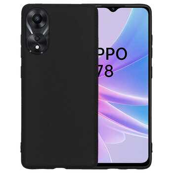 Betaalbare Hoesjes Oppo A78 5G Hoesje Siliconen Hoes Case Cover - Zwart