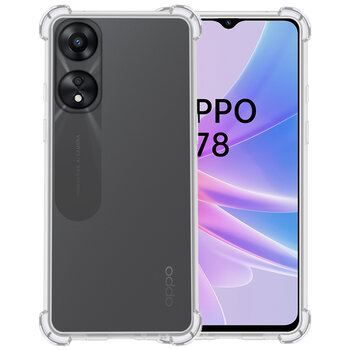 Betaalbare Hoesjes Oppo A78 5G Hoesje Siliconen Shock Proof Hoes Case Cover - Transparant