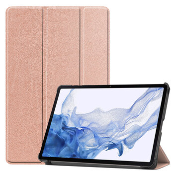 Betaalbare Hoesjes Samsung Galaxy Tab S9 Plus Hoesje Book Case - Rose Goud