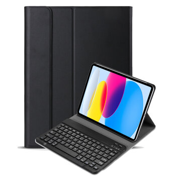 Betaalbare Hoesjes iPad 2022 Hoesje Toetsenbord Hoes Luxe Keyboard Case Cover (10,9 inch) - Zwart