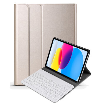iPad 2022 Hoesje Toetsenbord Hoes Luxe Keyboard Case Cover (10,9 inch) - Goud