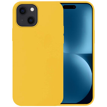 Apple iPhone 15 Hoesje Siliconen Hoes Case Cover - Geel