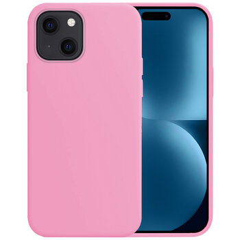 Betaalbare Hoesjes Apple iPhone 15 Hoesje Siliconen Hoes Case Cover - Lichtroze