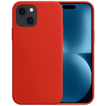 Betaalbare Hoesjes Apple iPhone 15 Hoesje Siliconen Hoes Case Cover - Rood