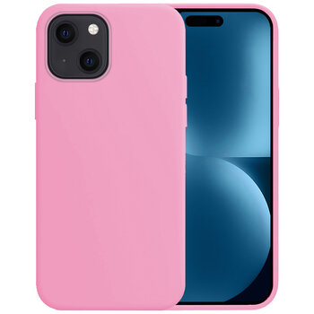 Apple iPhone 15 Plus Hoesje Siliconen Hoes Case Cover - Lichtroze