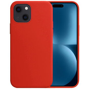 Apple iPhone 15 Plus Hoesje Siliconen Hoes Case Cover - Rood