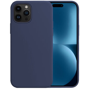 Apple iPhone 15 Pro Hoesje Siliconen Hoes Case Cover - Donkerblauw