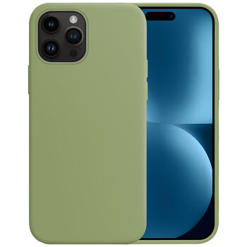 Apple iPhone 15 Pro Hoesje Siliconen Hoes Case Cover - Groen