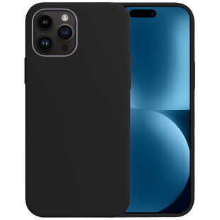 Apple iPhone 15 Pro Hoesje Siliconen Hoes Case Cover - Zwart