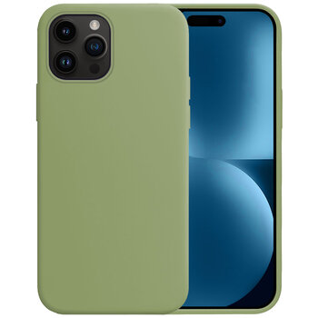 Apple iPhone 15 Pro Max Hoesje Siliconen Hoes Case Cover - Groen