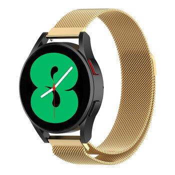 Milanese Horlogeband Geschikt voor Samsung Watch 4 Bandje Milanees - Polsbandje Met Magneetsluiting Geschikt voor Samsung Galaxy Watch 4 Bandje Milanees - Goud