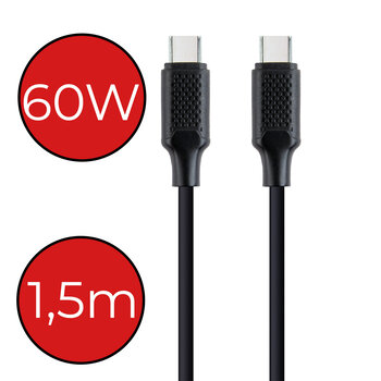 USB-C Kabels Oplaadkabel (60W) Datakabel USB C Kabel - USB C naar USB A Kabel - USB C Oplader - 1.5 meter - Zwart