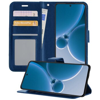 OnePlus Nord 3 Hoesje Book Case Kunstleer Cover Hoes - Donkerblauw