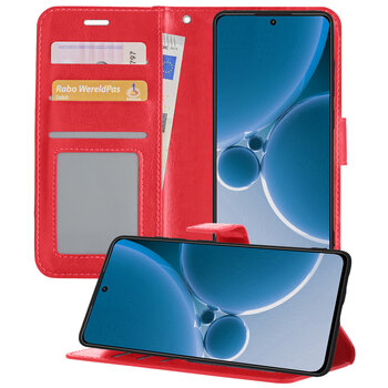 Betaalbare Hoesjes OnePlus Nord 3 Hoesje Book Case Kunstleer Cover Hoes - Rood