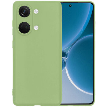 OnePlus Nord 3 Hoesje Siliconen Hoes Case Cover - Groen