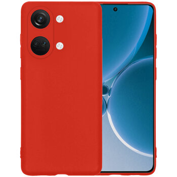 Betaalbare Hoesjes OnePlus Nord 3 Hoesje Siliconen Hoes Case Cover - Rood