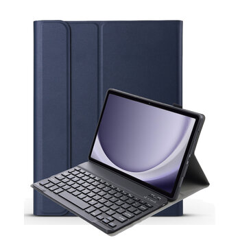 Samsung Galaxy Tab A9 Hoes Toetsenbord Hoesje Keyboard Case Cover (8,7 inch) - Samsung Tab A9 Hoes Toetsenbord Case - Donkerblauw