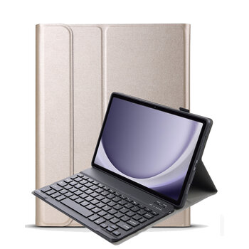Samsung Galaxy Tab A9 Hoes Toetsenbord Hoesje Keyboard Case Cover (8,7 inch) - Samsung Tab A9 Hoes Toetsenbord Case - Goud