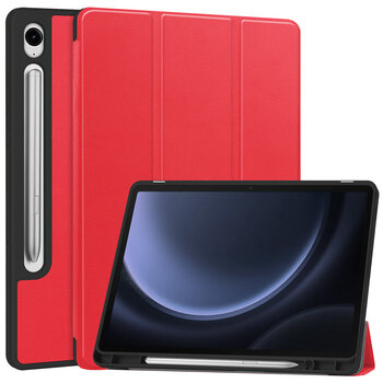 Betaalbare Hoesjes Samsung Galaxy Tab S9 FE Hoesje Book Case - Rood