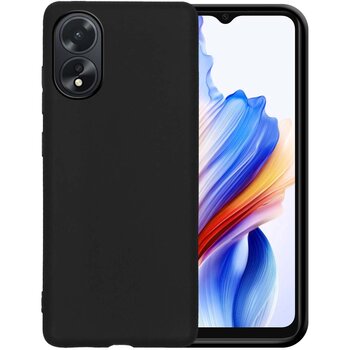 Oppo A38 Hoesje Siliconen Hoes Case Cover - Zwart