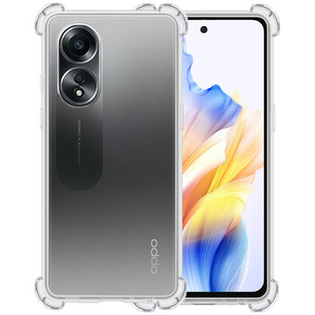 Betaalbare Hoesjes Oppo A58 Hoesje Siliconen Shock Proof Hoes Case Cover - Transparant